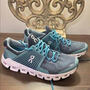 On Cloudswift Teal Tennis Shoes